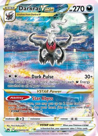 Darkrai VSTAR GG50/GG70 - Holofoil Crown Zenith Galarian Gallery - Ultra Rare