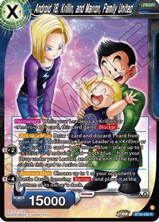 Android 18, Krillin, and Maron, Family United (BT20-030) - Power Absorbed