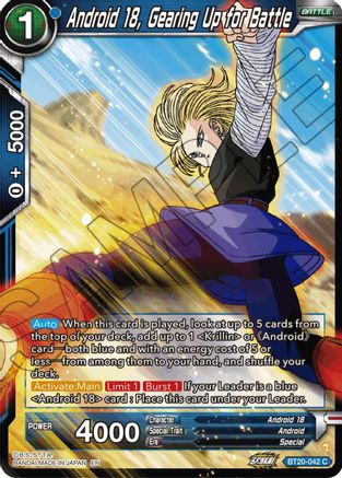 Android 18, Gearing Up for Battle (BT20-042) - Power Absorbed Foil