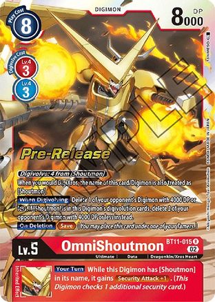 OmniShoutmon (BT11-015) - Dimensional Phase Pre-Release Cards Foil