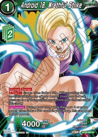 Android 18, Wrathful Strike (BT20-061) - Power Absorbed Foil