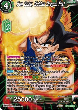 Son Goku, Golden Dragon Fist (BT20-060) - Power Absorbed