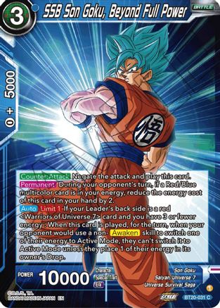 SSB Son Goku, Beyond Full Power (BT20-031) - Power Absorbed Foil