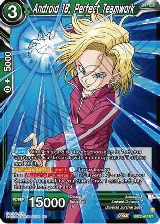 Android 18, Perfect Teamwork (SD21-07) - Power Absorbed Foil