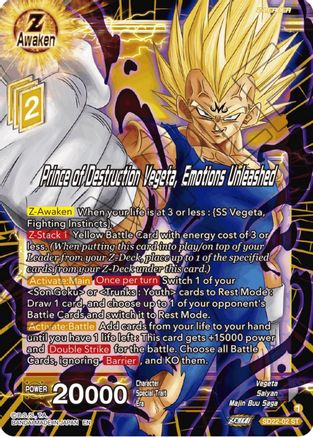Prince of Destruction Vegeta, Emotions Unleashed (SD22-02) - Power Absorbed Foil