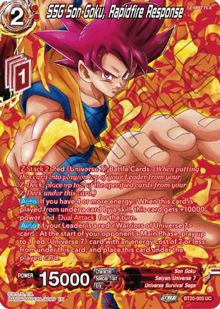 SSG Son Goku, Rapidfire Response (Silver Foil) (BT20-003) - Power Absorbed Foil