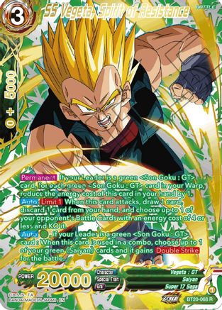 SS Vegeta, Spirit of Resistance (Gold-Stamped) (BT20-068) - Power Absorbed Foil