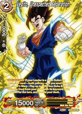Vegito, Unexpected Separation (Silver Foil) (BT20-100) - Power Absorbed Foil