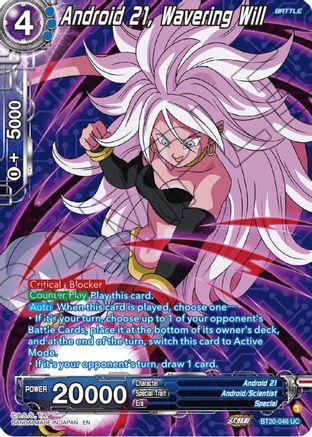 Android 21, Wavering Will (Silver Foil) (BT20-046) - Power Absorbed Foil