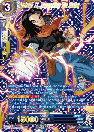 Android 17, Supporting His Sister (Gold-Stamped) (BT20-045) - Power Absorbed Foil