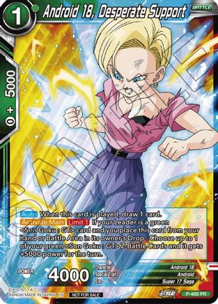 Android 18, Desperate Support (Zenkai Series Tournament Pack Vol.3) (P-489) - Tournament Promotion Cards