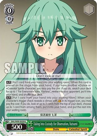 Taking Into Custody for Observation, Natsumi (DAL/W99-E029 R) - Date A Live Vol.2