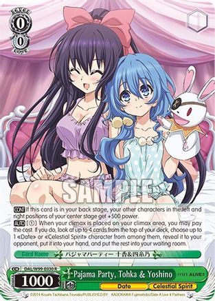 Pajama Party, Tohka & Yoshino (DAL/W99-E030 R) - Date A Live Vol.2