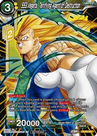 SS3 Vegeta, Terrifying Agent of Destruction (Silver Foil) (P-477) - Tournament Promotion Cards Foil