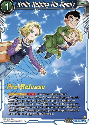 Krillin Helping His Family (BT20-052) - Power Absorbed PreRelease Cards