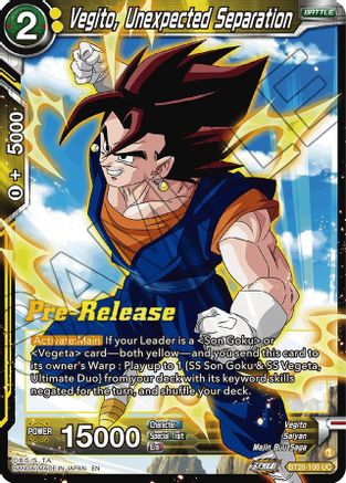 Vegito, Unexpected Separation (BT20-100) - Power Absorbed PreRelease Cards