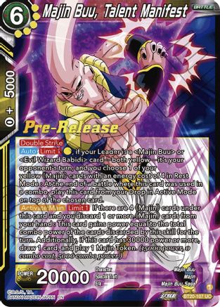 Majin Buu, Talent Manifest (BT20-107) - Power Absorbed PreRelease Cards