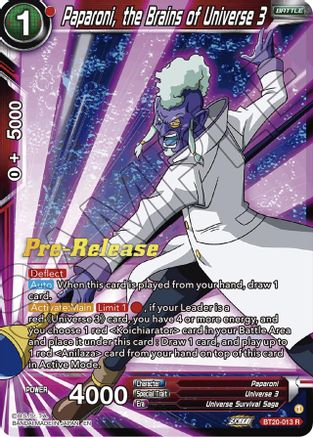 Paparoni, the Brains of Universe 3 (BT20-013) - Power Absorbed PreRelease Cards