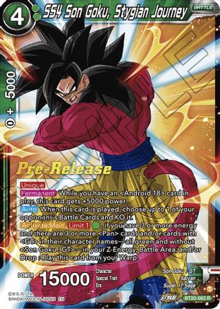 SS4 Son Goku, Stygian Journey (BT20-062) - Power Absorbed PreRelease Cards