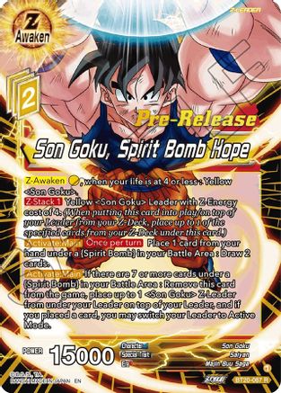 Son Goku, Spirit Bomb Hope (BT20-087) - Power Absorbed PreRelease Cards