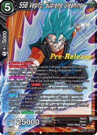 SSB Vegito, Supreme Gleaming (BT20-125) - Power Absorbed PreRelease Cards