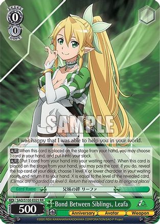 Bond Between Siblings, Leafa (SAO/S100-E025 RR) - Sword Art Online Animation 10th Anniversary
