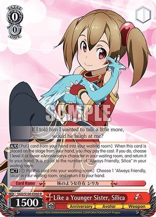 Like a Younger Sister, Silica (SAO/S100-E060 R) - Sword Art Online Animation 10th Anniversary
