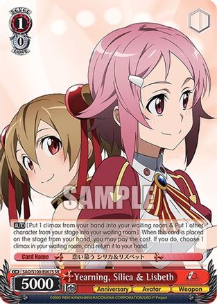 Yearning, Silica & Lisbeth (SR) (SAO/S100-E067S SR) - Sword Art Online Animation 10th Anniversary