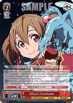 Silica's Gratitude (SR) (SAO/S100-E070S SR) - Sword Art Online Animation 10th Anniversary