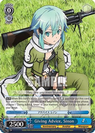 Giving Advice, Sinon (SR) (SAO/S100-E092S SR) - Sword Art Online Animation 10th Anniversary
