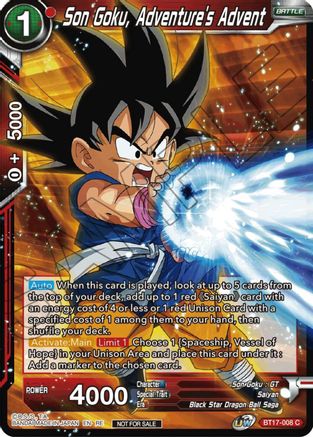 Son Goku, Adventure's Advent (Championship Selection Pack 2023 Vol.1) (BT17-008) - Tournament Promotion Cards Foil