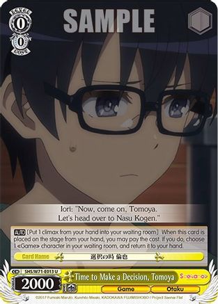 Time to Make a Decision, Tomoya (SHS/W71-E013 U) - Saekano How to Raise a Boring Girlfriend. flat