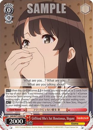 Girlfriend Who's Not Monotonous, Megumi (SHS/W71-E055 RR) - Saekano How to Raise a Boring Girlfriend. flat