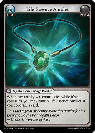 Life Essence Amulet (040) - Dawn of Ashes 1st Edition