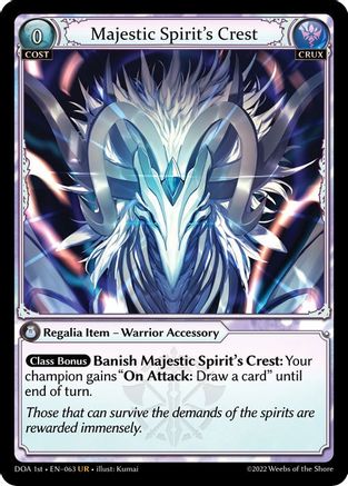 Majestic Spirit's Crest (063) - Dawn of Ashes 1st Edition