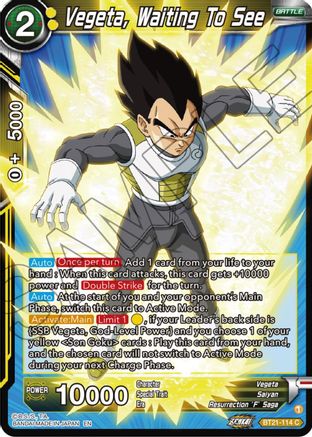 Vegeta, Waiting To See (BT21-114) - Wild Resurgence Foil