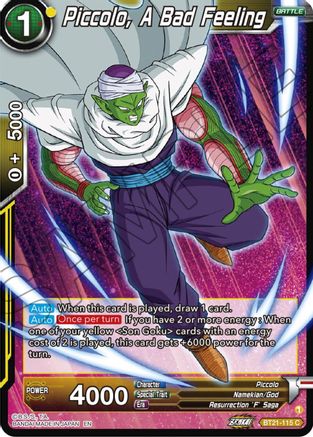 Piccolo, A Bad Feeling (BT21-115) - Wild Resurgence