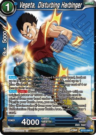Vegeta, Disturbing Harbinger (BT21-046) - Wild Resurgence