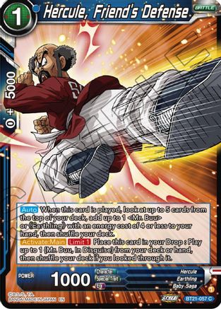 Hercule, Friend's Defense (BT21-057) - Wild Resurgence Foil