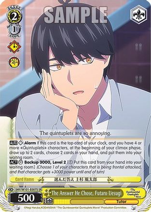 The Answer He Chose, Futaro Uesugi (SR) (5HY/W101-E007S SR) - The Quintessential Quintuplets Movie