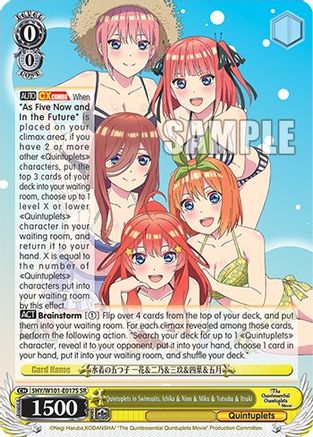 Quintuplets in Swimsuits, Ichika & Nino & Miku & Yotsuba & Itsuki (SR) (5HY/W101-E017S SR) - The Quintessential Quintuplets Movie