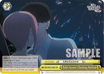 Bold Answer-Checking Method (5HY/W101-E021 CR) - The Quintessential Quintuplets Movie