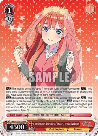 Continuous Pursuit of Ideals, Itsuki Nakano (5HY/W101-E057 R) - The Quintessential Quintuplets Movie