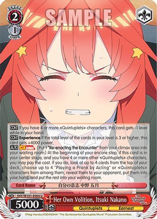 Her Own Volition, Itsuki Nakano (5HY/W101-E064 U) - The Quintessential Quintuplets Movie