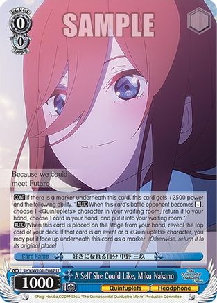 A Self She Could Like, Miku Nakano (5HY/W101-E087 U) - The Quintessential Quintuplets Movie