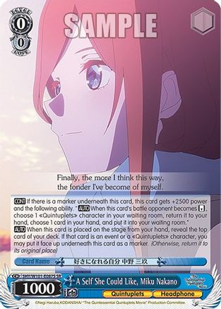 A Self She Could Like, Miku Nakano (SR) (5HY/W101-E087S SR) - The Quintessential Quintuplets Movie