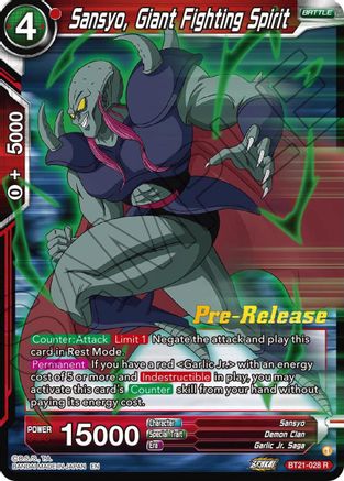Sansyo, Giant Fighting Spirit (BT21-028) - Wild Resurgence PreRelease Cards