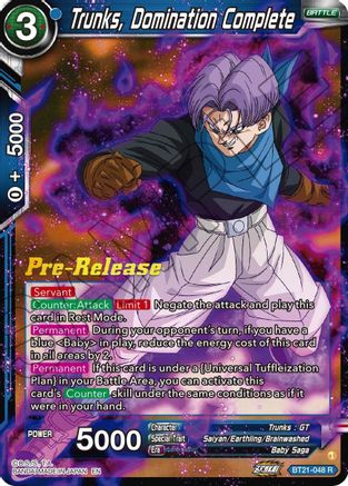 Trunks, Domination Complete (BT21-048) - Wild Resurgence PreRelease Cards