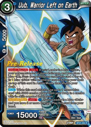 Uub, Warrior Left on Earth (BT21-054) - Wild Resurgence PreRelease Cards