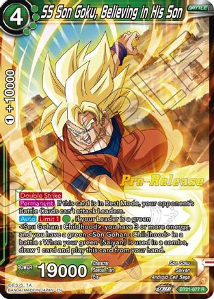 SS Son Goku, Believing in His Son (BT21-077) - Wild Resurgence PreRelease Cards
